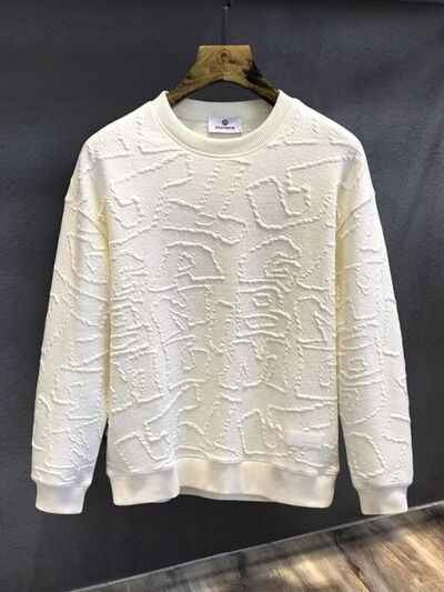 Men's Plus Size Textured Round Neck Long Sleeve Sweatshirt - Damned Threads